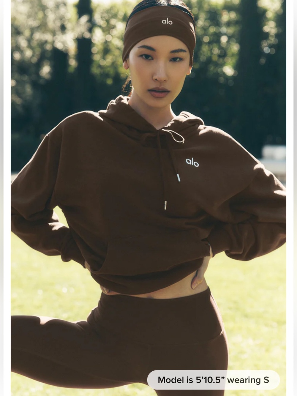 ALO Yoga Espresso Cropped Hoodie - Women's
